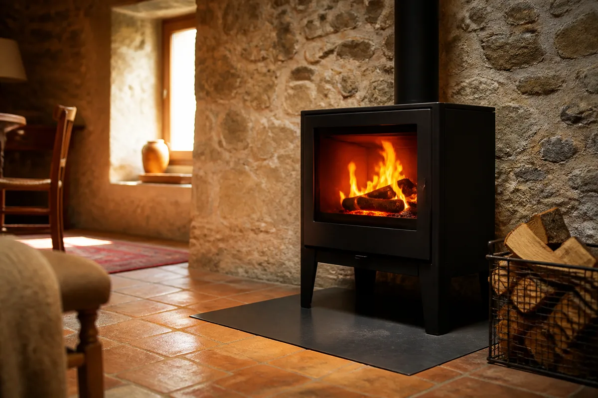 Chauffage au bois : bûches ou granulés en maison de pierre